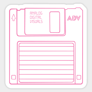 Floppy Disk (Blush Red Lines) Analog / Computer Sticker